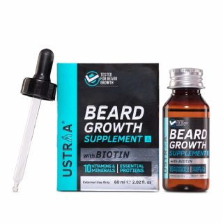 Ustraa Beard Growth Supplement - 60 ml at Rs.750 + Extra 15% OFF Coupon (VISIT15)